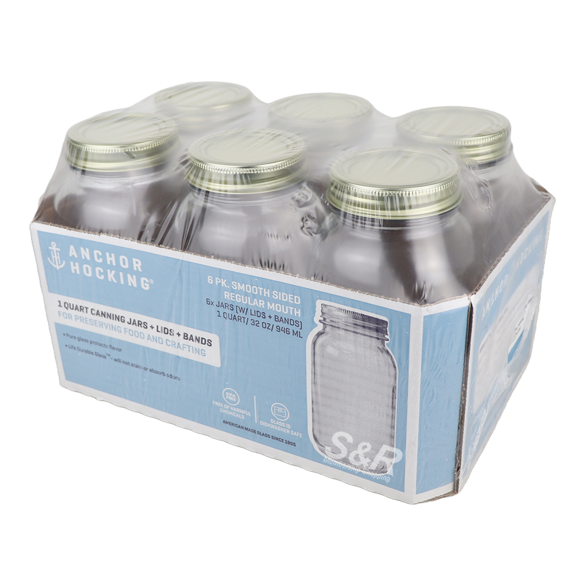 Anchor Hocking Canning Jar With Lid 6pcs